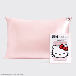 Kitsch x Hello Kitty Satin Pillowcase in Pink Hello Kitty Face